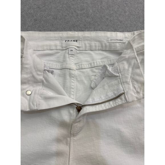 Women's White Frame Le Crop Stretch Mini Boot-cut Jeans - Size 28 - Picture 8 of 11